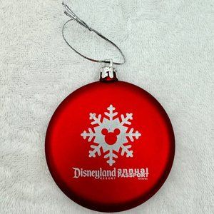 Disneyland Resort Annual Passport Collectors 3" Tin Christmas Ornament Red